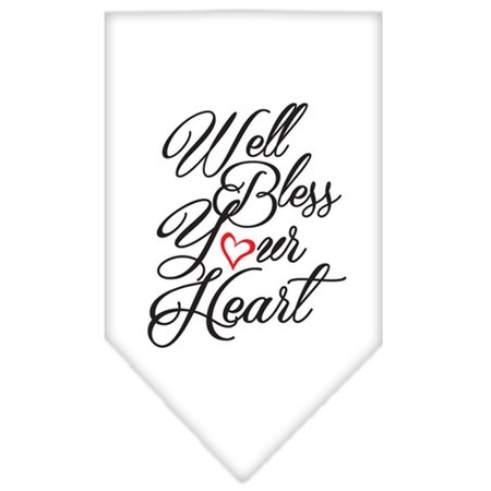 MIRAGE PET PRODUCTS Well Bless Your Heart Screen Print BandanaWhite Small 66-156 SMWT